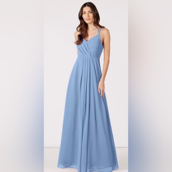 Azazie Alani Bridesmaid Dress in Steel Blue, size A2. NWT - Picture 1 of 7
